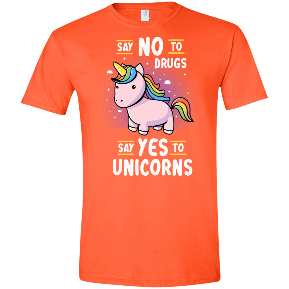 T-Shirts Orange / S Say No to Drugs Men's Semi-Fitted Softstyle