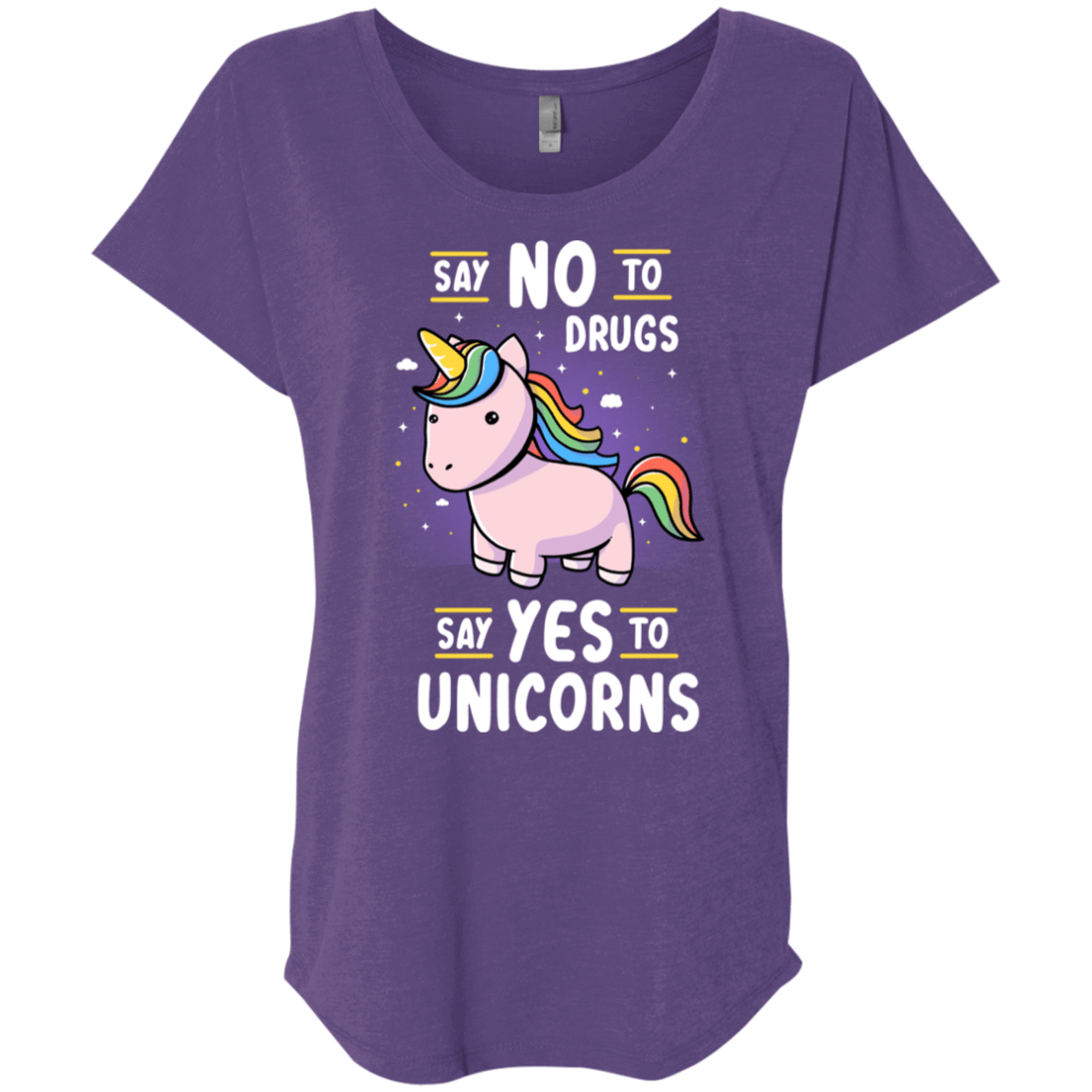 T-Shirts Purple Rush / X-Small Say No to Drugs Triblend Dolman Sleeve