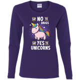 T-Shirts Purple / S Say No to Drugs Women's Long Sleeve T-Shirt