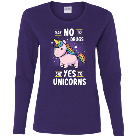 T-Shirts Purple / S Say No to Drugs Women's Long Sleeve T-Shirt