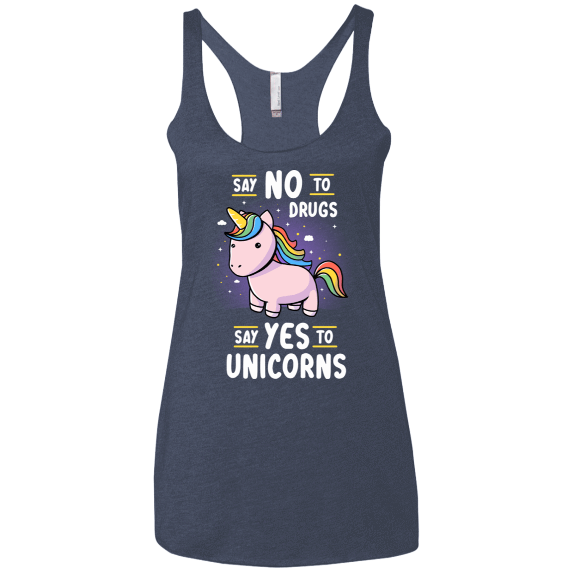 T-Shirts Vintage Navy / X-Small Say No to Drugs Women's Triblend Racerback Tank