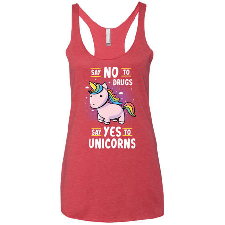 T-Shirts Vintage Red / X-Small Say No to Drugs Women's Triblend Racerback Tank