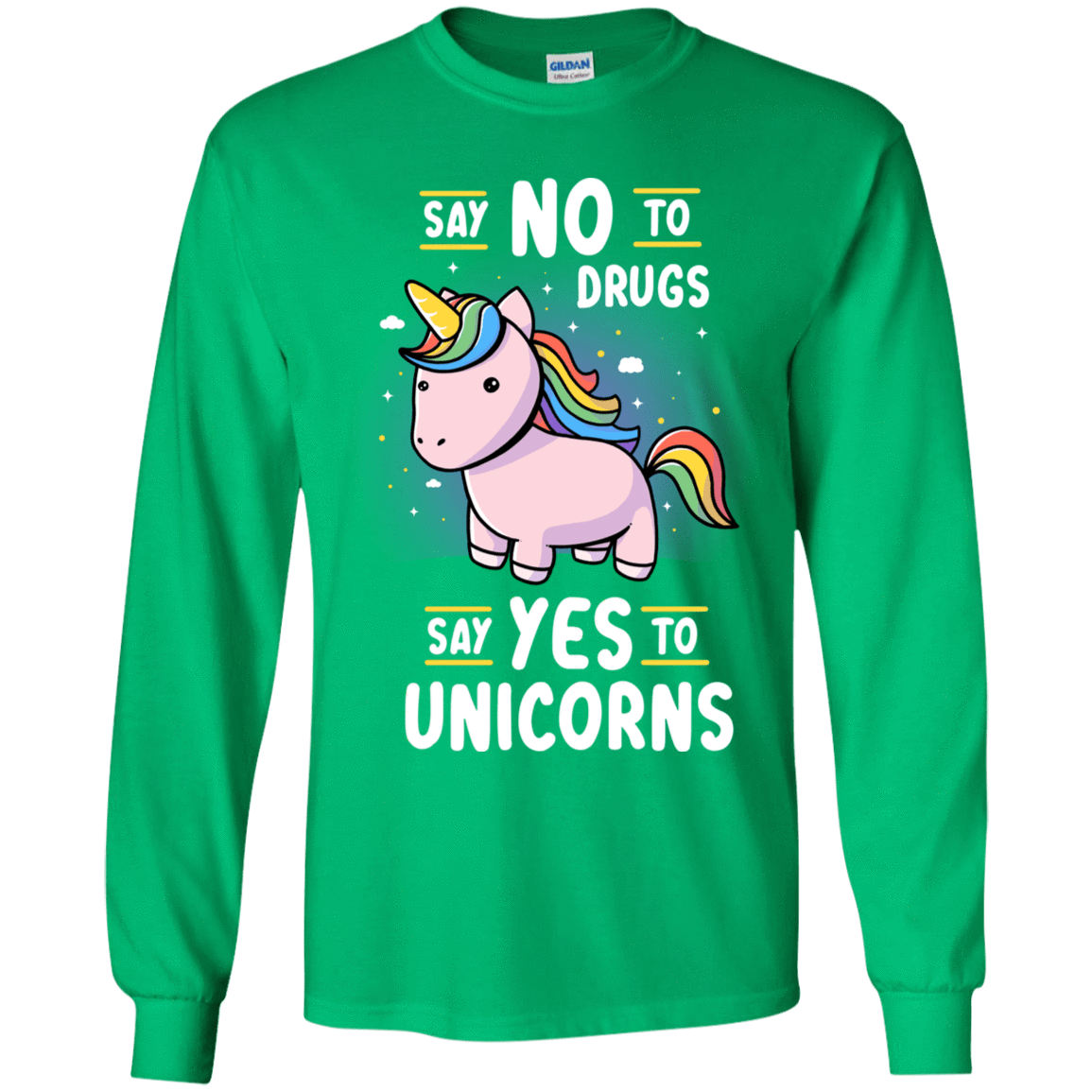 T-Shirts Irish Green / YS Say No to Drugs Youth Long Sleeve T-Shirt