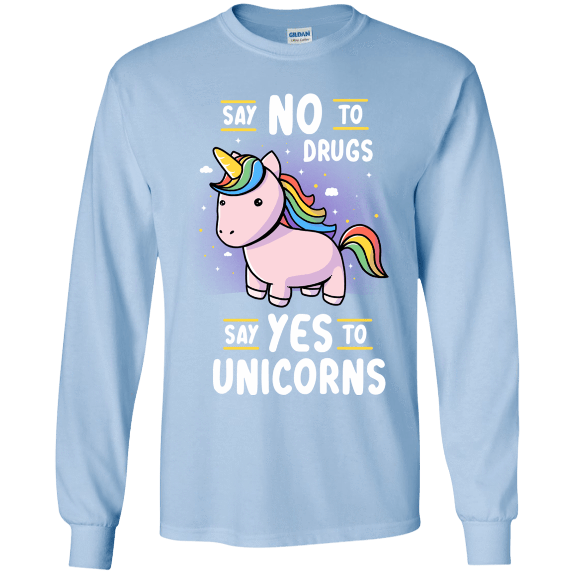 T-Shirts Light Blue / YS Say No to Drugs Youth Long Sleeve T-Shirt