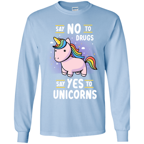 T-Shirts Light Blue / YS Say No to Drugs Youth Long Sleeve T-Shirt