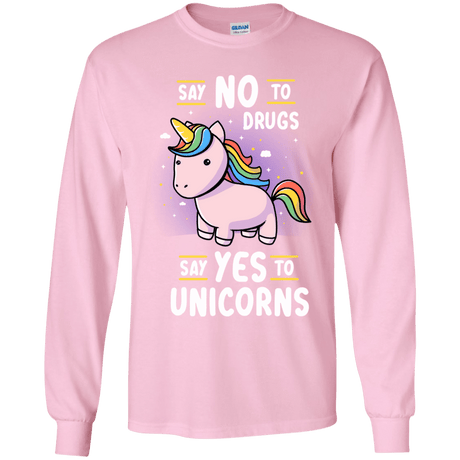 T-Shirts Light Pink / YS Say No to Drugs Youth Long Sleeve T-Shirt