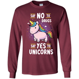 T-Shirts Maroon / YS Say No to Drugs Youth Long Sleeve T-Shirt