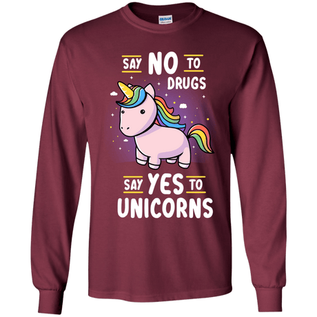 T-Shirts Maroon / YS Say No to Drugs Youth Long Sleeve T-Shirt