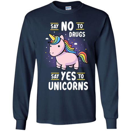 T-Shirts Navy / YS Say No to Drugs Youth Long Sleeve T-Shirt