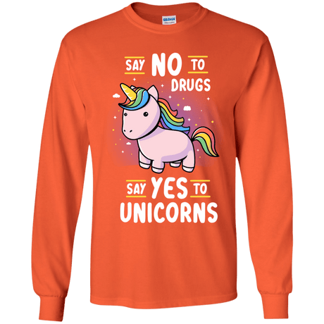 T-Shirts Orange / YS Say No to Drugs Youth Long Sleeve T-Shirt