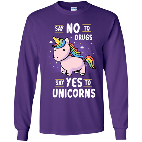 T-Shirts Purple / YS Say No to Drugs Youth Long Sleeve T-Shirt