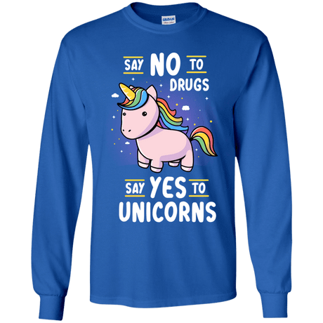 T-Shirts Royal / YS Say No to Drugs Youth Long Sleeve T-Shirt