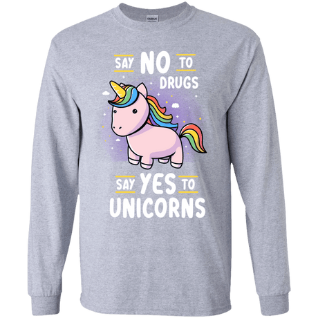 T-Shirts Sport Grey / YS Say No to Drugs Youth Long Sleeve T-Shirt