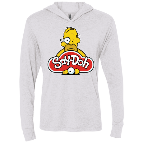 T-Shirts Heather White / X-Small Saydoh Triblend Long Sleeve Hoodie Tee