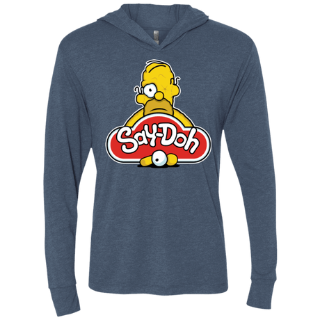 T-Shirts Indigo / X-Small Saydoh Triblend Long Sleeve Hoodie Tee