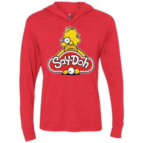 T-Shirts Vintage Red / X-Small Saydoh Triblend Long Sleeve Hoodie Tee