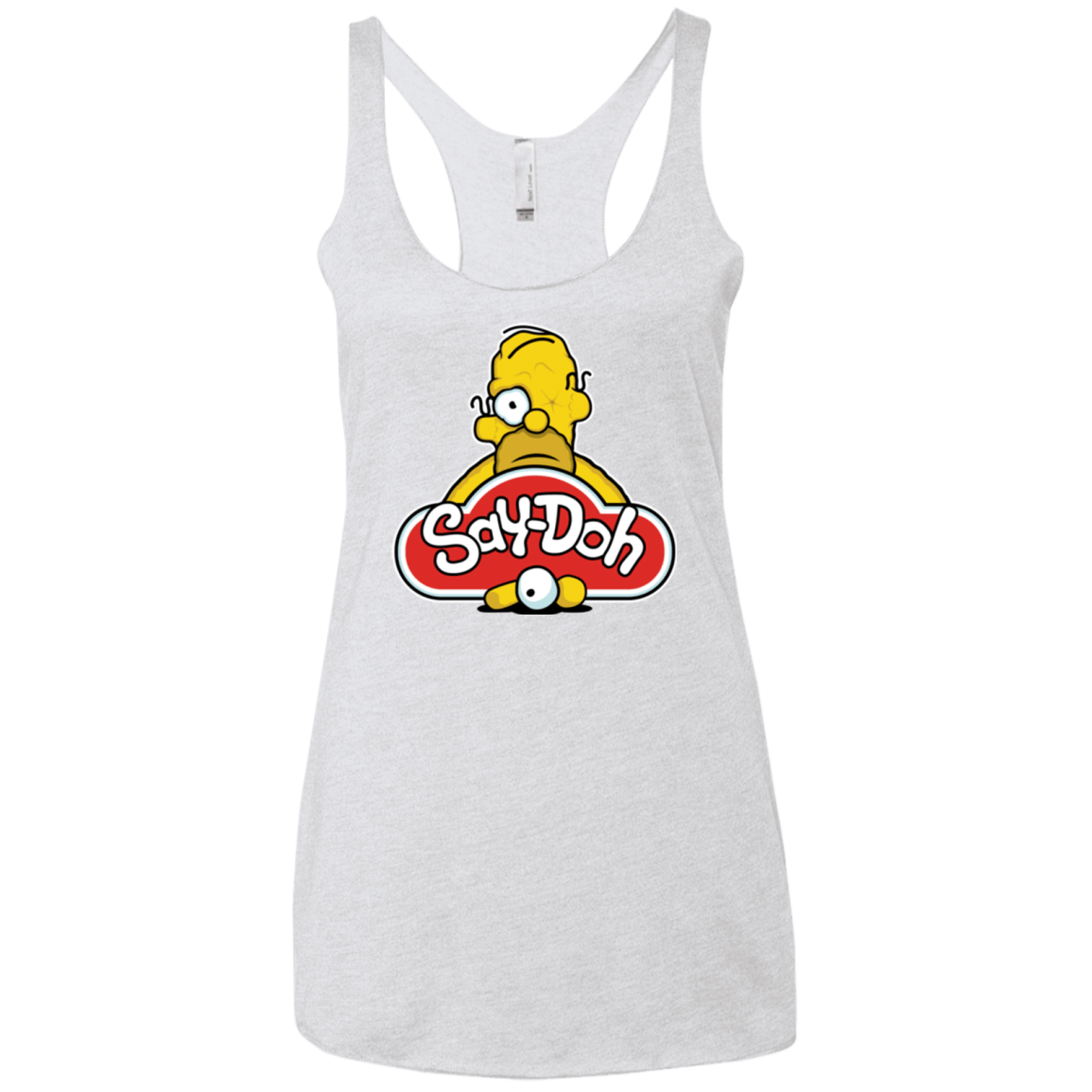 T-Shirts Heather White / X-Small Saydoh Women's Triblend Racerback Tank