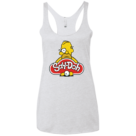T-Shirts Heather White / X-Small Saydoh Women's Triblend Racerback Tank