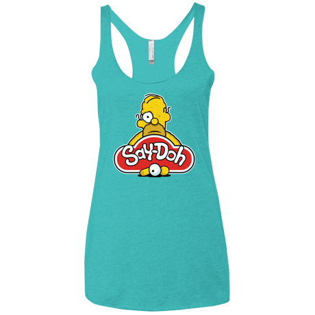 T-Shirts Tahiti Blue / X-Small Saydoh Women's Triblend Racerback Tank
