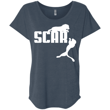 T-Shirts Indigo / X-Small Scar! Triblend Dolman Sleeve