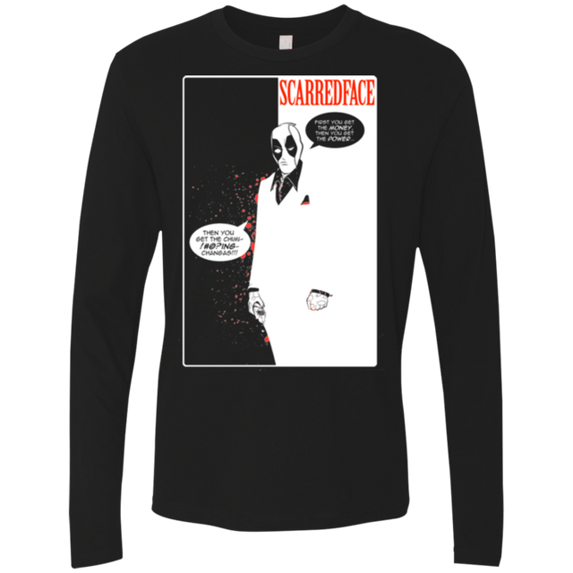 T-Shirts Black / Small Scarred Face Men's Premium Long Sleeve
