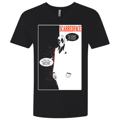 T-Shirts Black / X-Small Scarred Face Men's Premium V-Neck