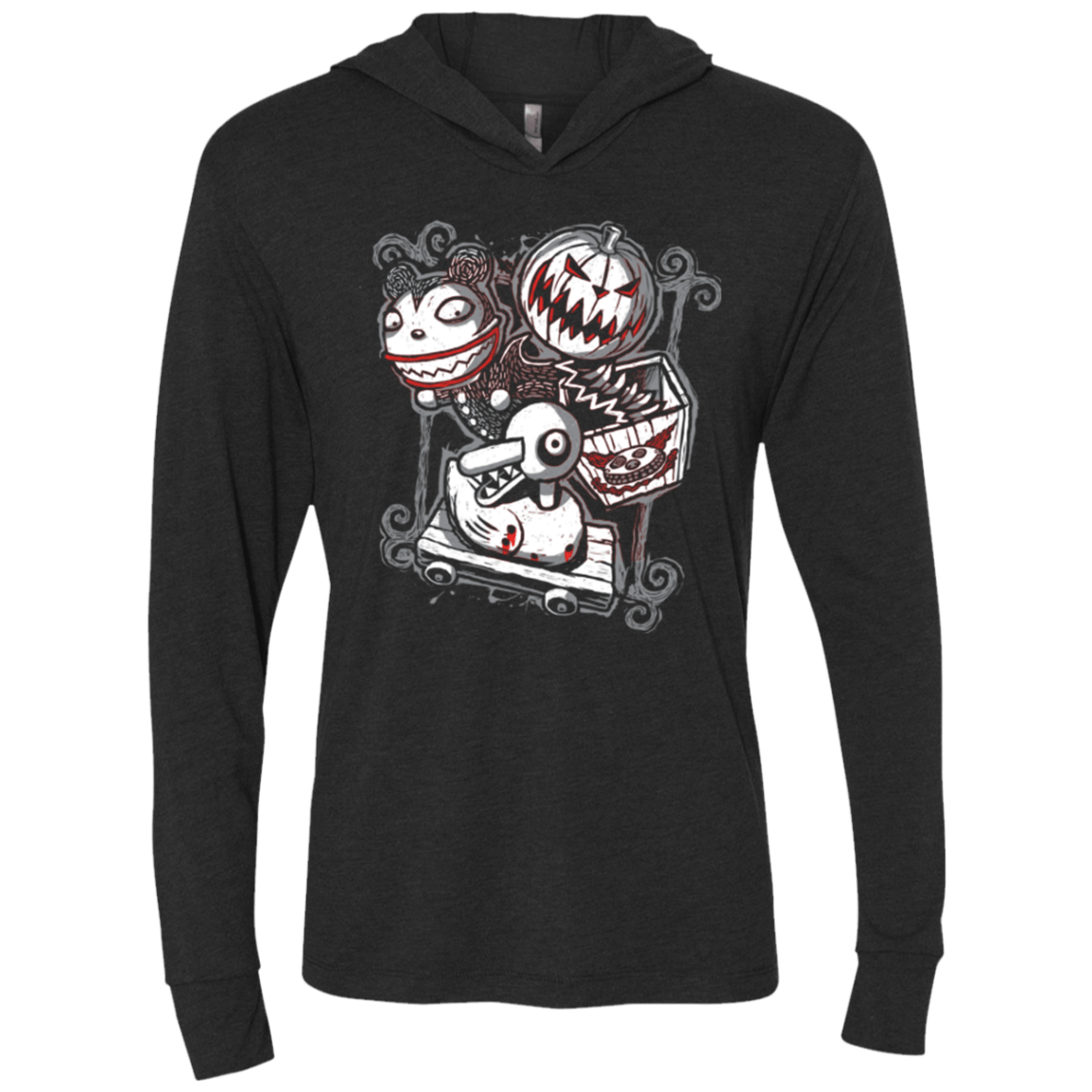 T-Shirts Vintage Black / X-Small Scary Toys Triblend Long Sleeve Hoodie Tee