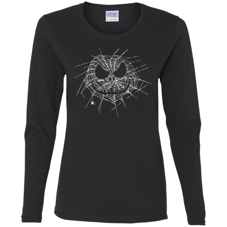 T-Shirts Black / S Scary Web Women's Long Sleeve T-Shirt