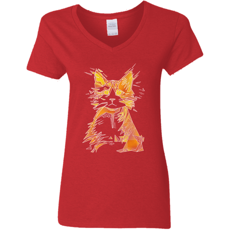 T-Shirts Red / S Scattered Women's V-Neck T-Shirt