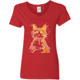 T-Shirts Red / S Scattered Women's V-Neck T-Shirt