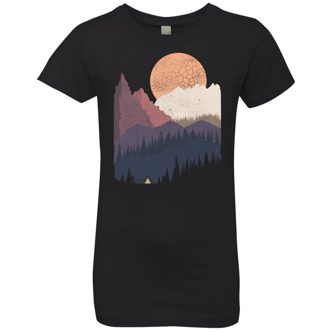 T-Shirts Black / YXS Scenic Camping Girls Premium T-Shirt