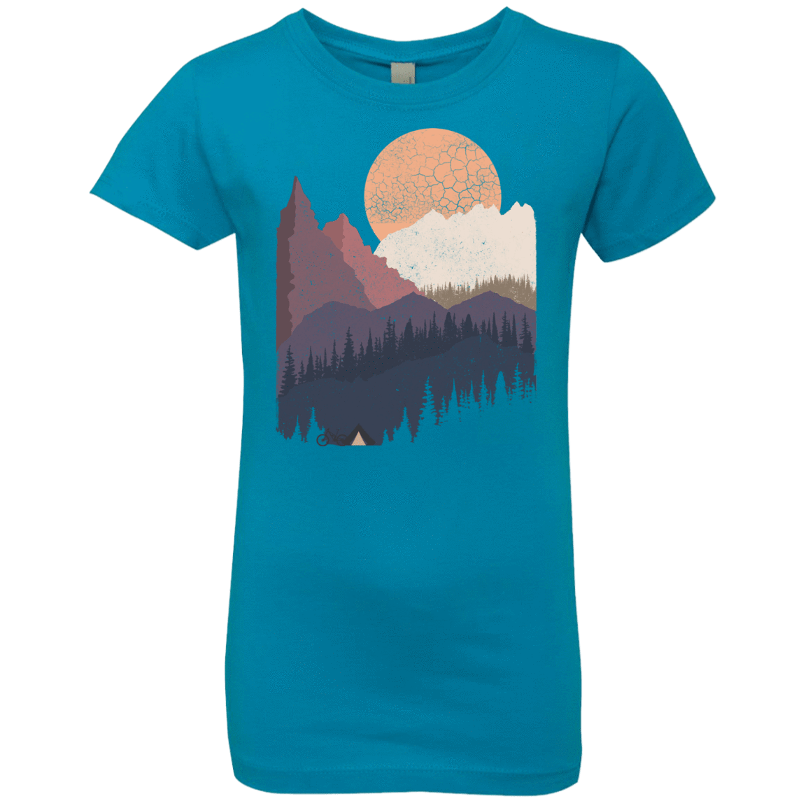 T-Shirts Turquoise / YXS Scenic Camping Girls Premium T-Shirt