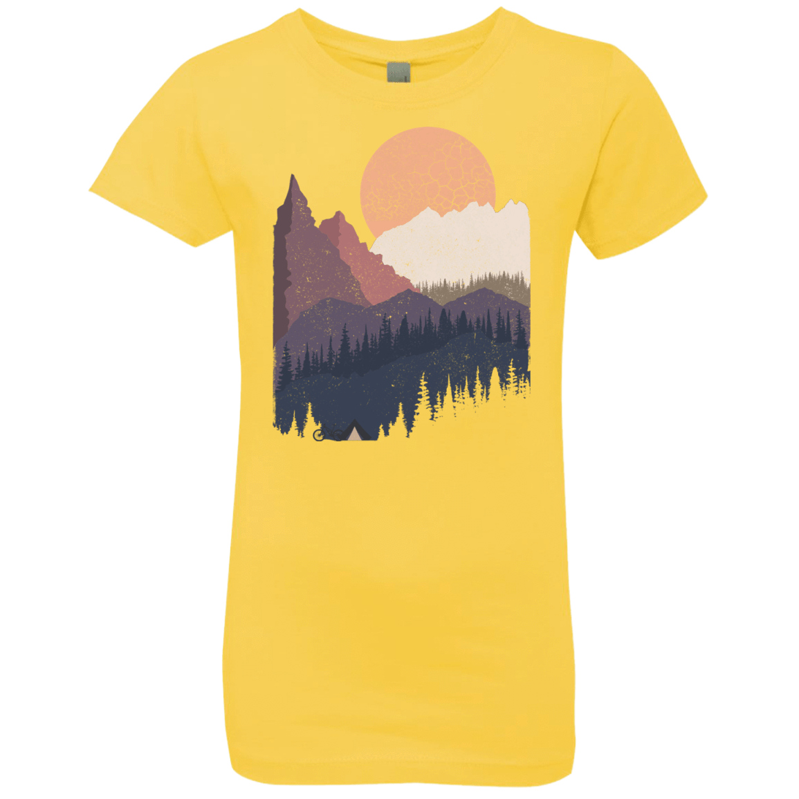 T-Shirts Vibrant Yellow / YXS Scenic Camping Girls Premium T-Shirt