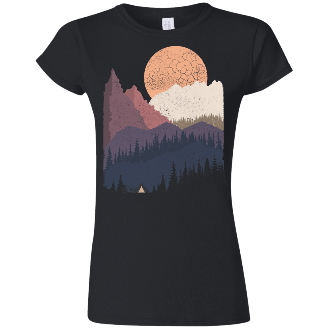 T-Shirts Black / S Scenic Camping Junior Slimmer-Fit T-Shirt