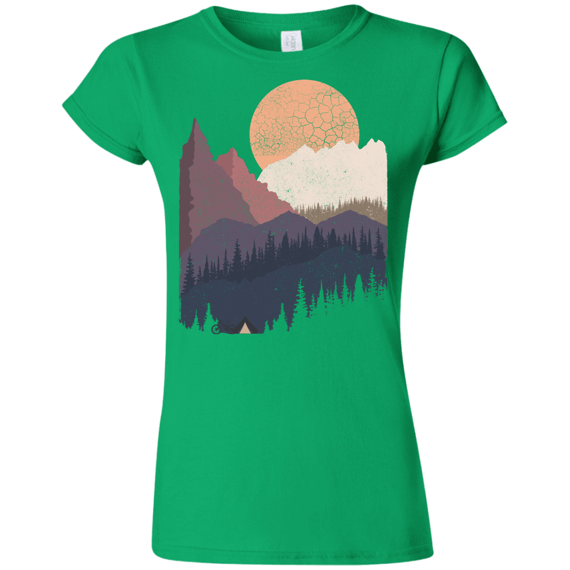 T-Shirts Irish Green / S Scenic Camping Junior Slimmer-Fit T-Shirt