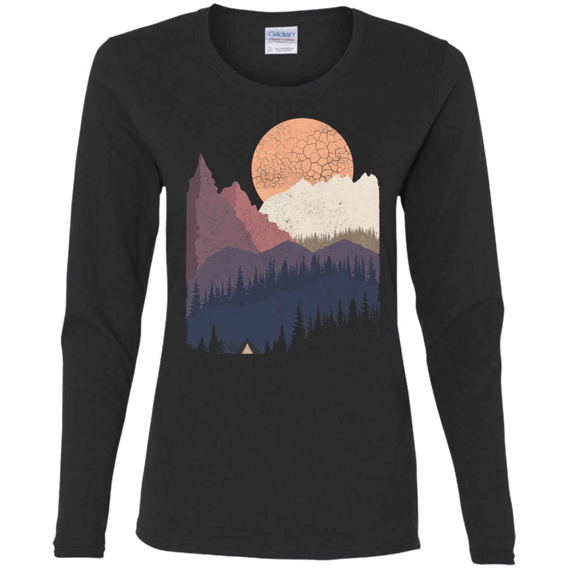 T-Shirts Black / S Scenic Camping Women's Long Sleeve T-Shirt