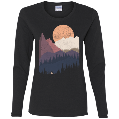 T-Shirts Black / S Scenic Camping Women's Long Sleeve T-Shirt