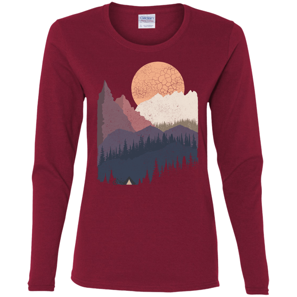 T-Shirts Cardinal / S Scenic Camping Women's Long Sleeve T-Shirt