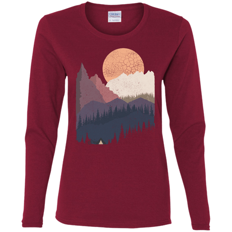 T-Shirts Cardinal / S Scenic Camping Women's Long Sleeve T-Shirt