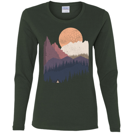 T-Shirts Forest / S Scenic Camping Women's Long Sleeve T-Shirt
