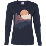 T-Shirts Navy / S Scenic Camping Women's Long Sleeve T-Shirt