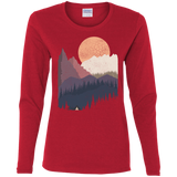 T-Shirts Red / S Scenic Camping Women's Long Sleeve T-Shirt