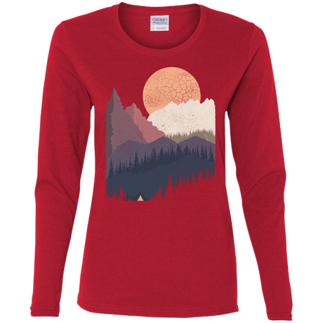 T-Shirts Red / S Scenic Camping Women's Long Sleeve T-Shirt
