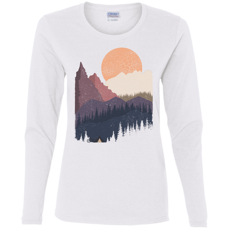 T-Shirts White / S Scenic Camping Women's Long Sleeve T-Shirt