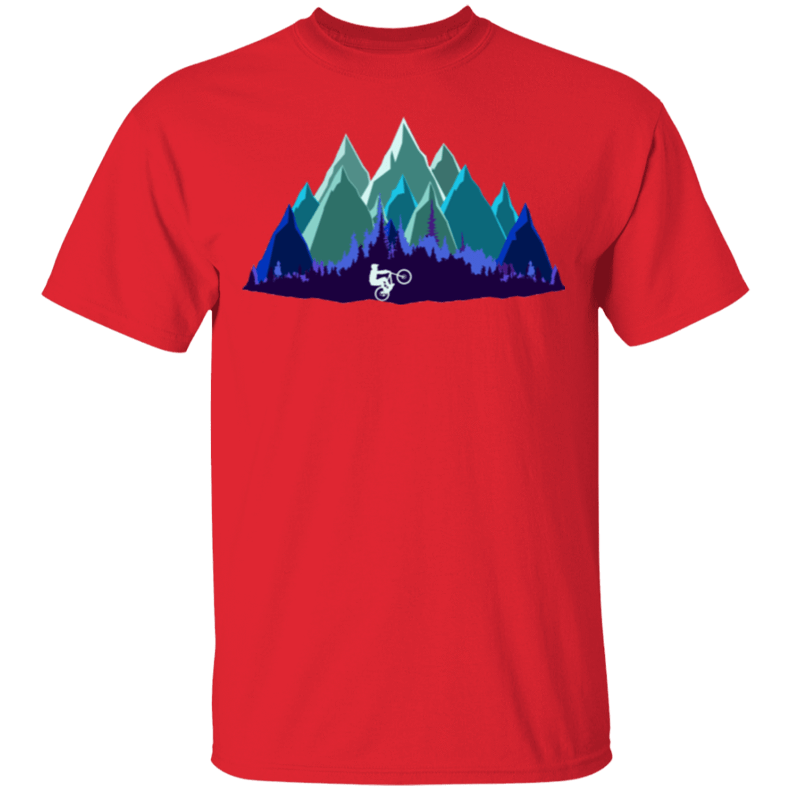 T-Shirts Red / S Scenic Mountain Bike Ride T-Shirt