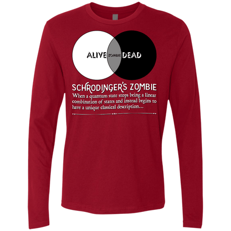 T-Shirts Cardinal / Small Schrödinger's Zombie Men's Premium Long Sleeve