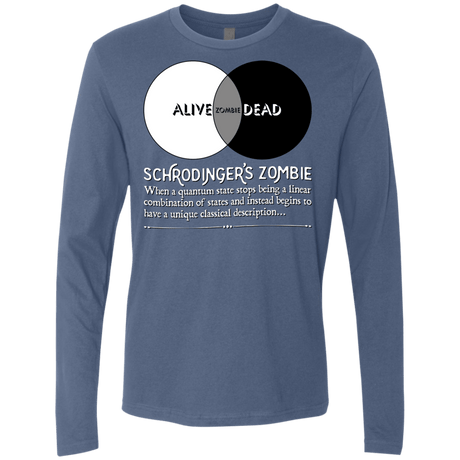 T-Shirts Indigo / Small Schrödinger's Zombie Men's Premium Long Sleeve