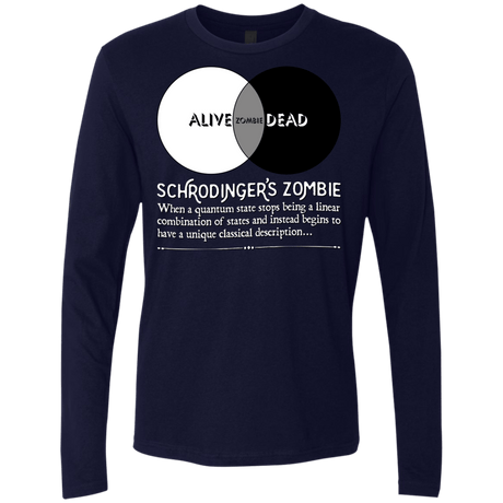 T-Shirts Midnight Navy / Small Schrödinger's Zombie Men's Premium Long Sleeve