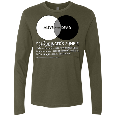 T-Shirts Military Green / Small Schrödinger's Zombie Men's Premium Long Sleeve