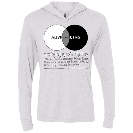 T-Shirts Heather White / X-Small Schrödinger's Zombie Triblend Long Sleeve Hoodie Tee